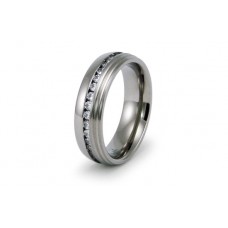 7 mm Titanium Eternity Cubic Zirconia Wedding Ring